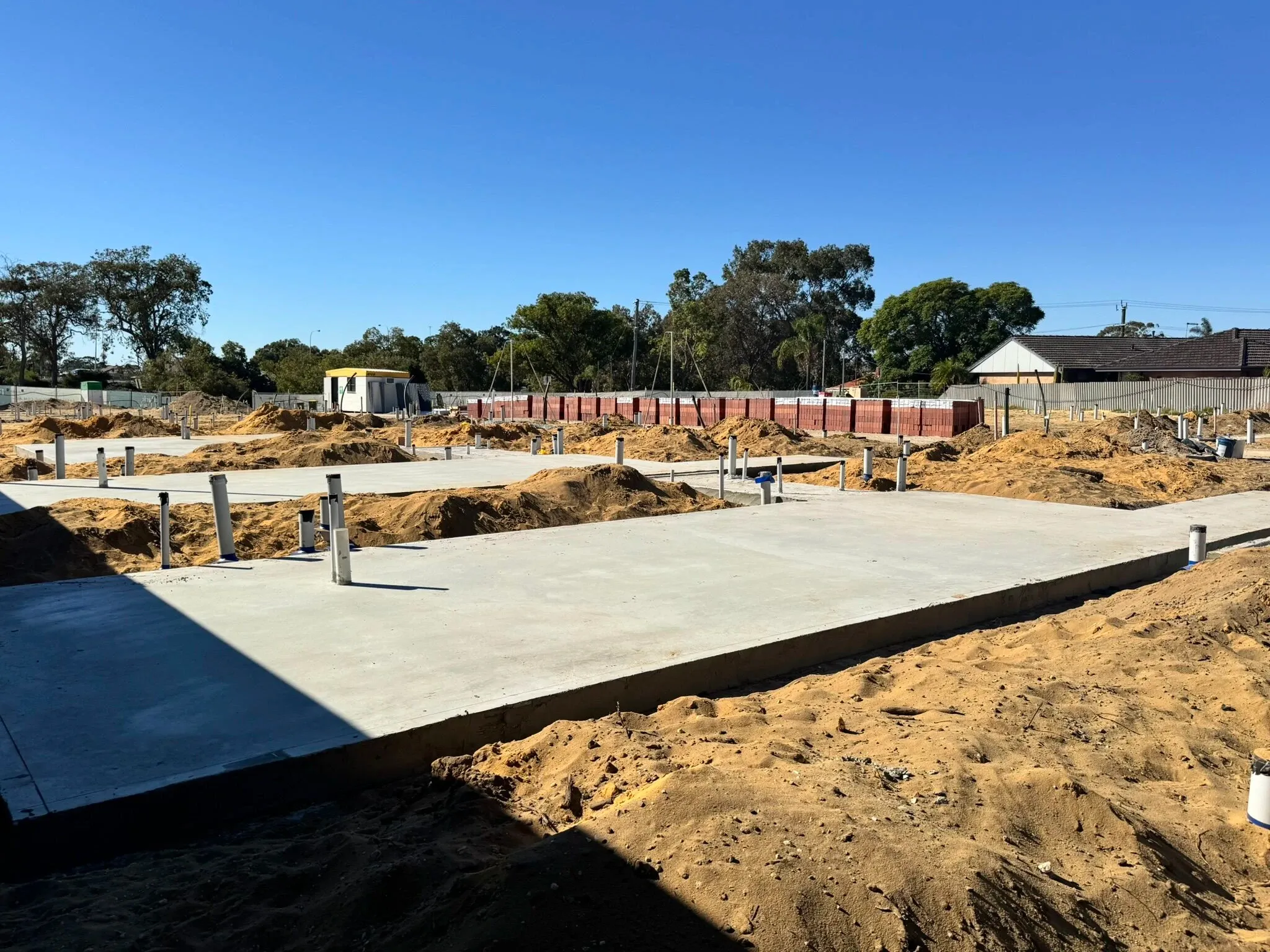 Photo of poured slabs at Park Lane Townhouses