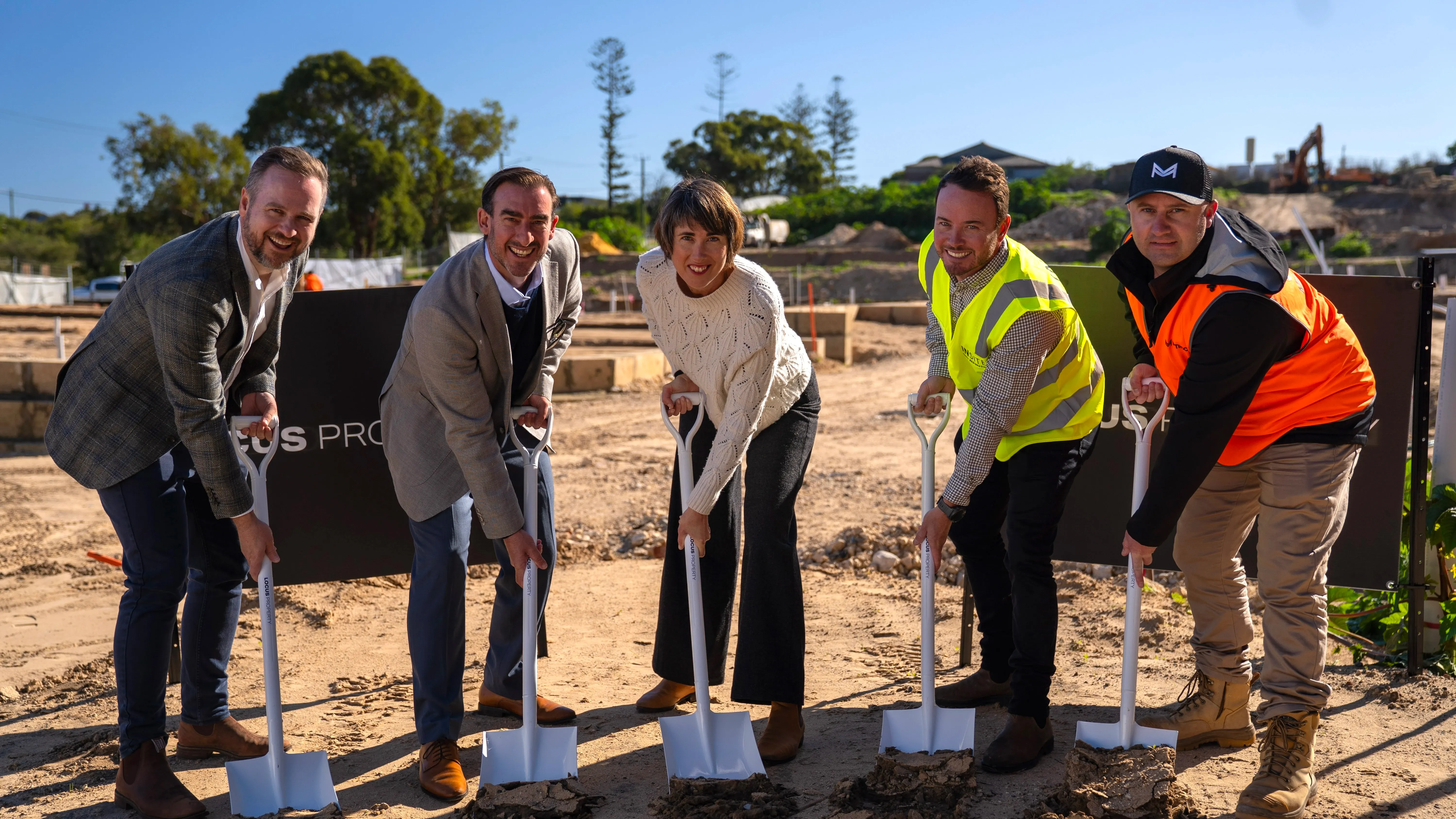 Photo of Metrocon and partners at soil turning ceremony in Fremantle for Monument East
